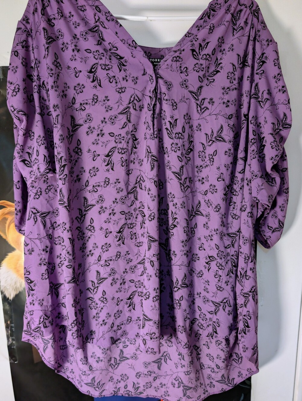 Torrid Harper Purple Floral Georgette Blouse Size 4 NWOT